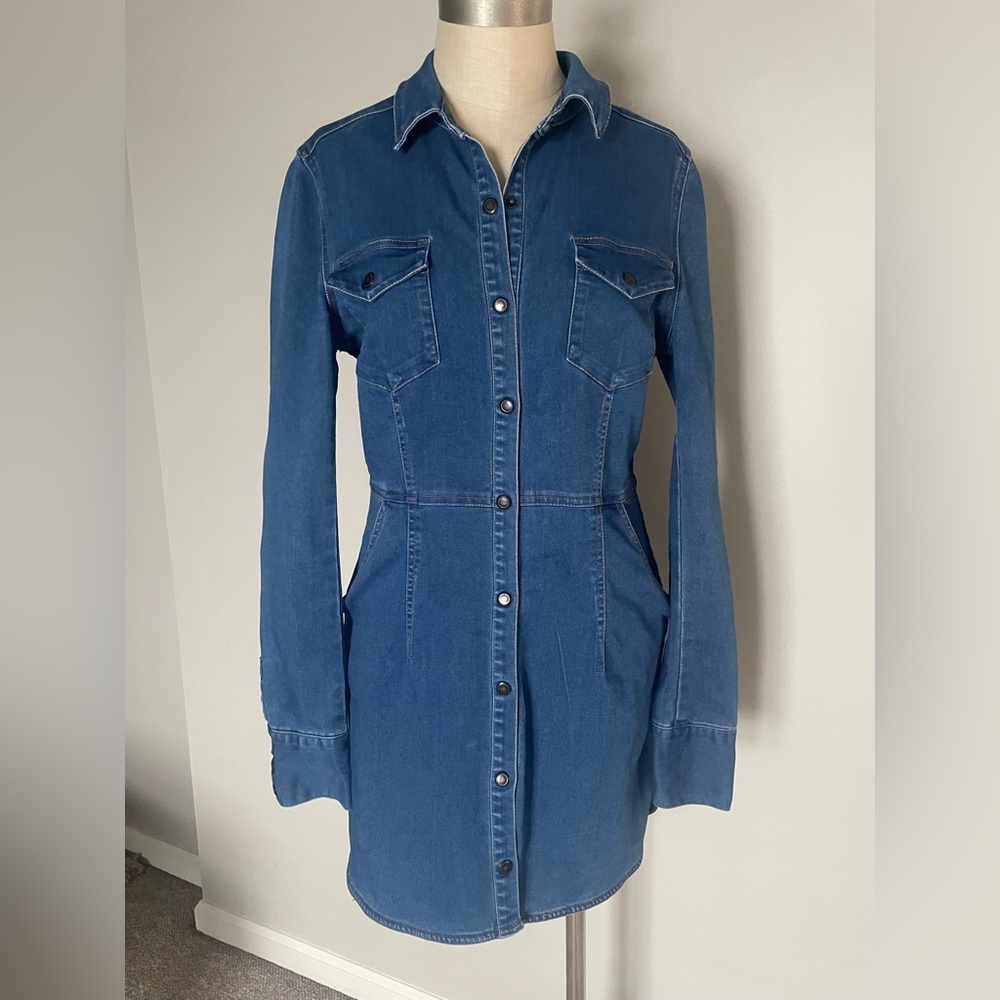 Free People long sleeve denim dress size M.